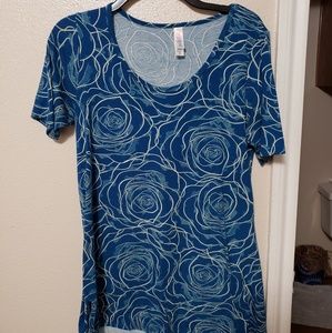Lularoe perfect T-shirt blue rose